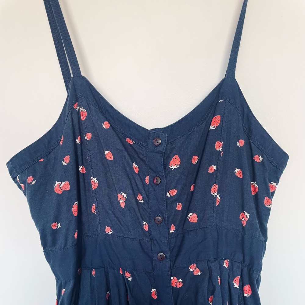 Strawberry Print Midi Dress